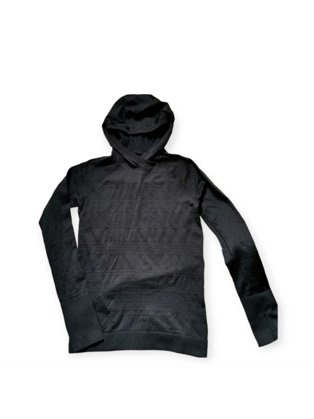 Lululemon Swiftly Tech Seamless Hoodie Black Thumbholes Size 4/6